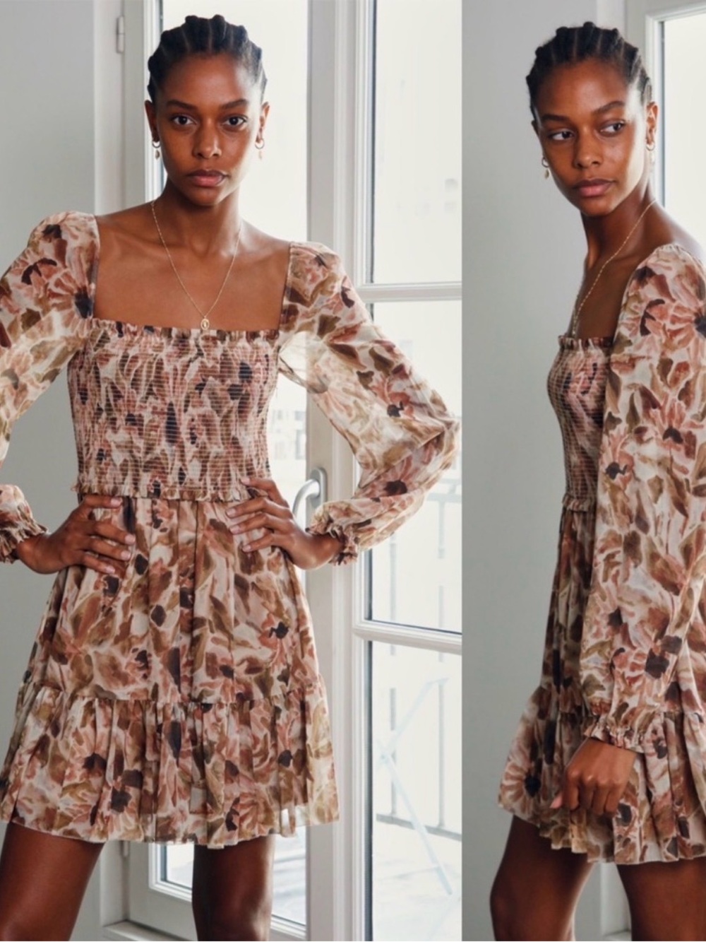 Aritzia Wilfred Tempest Dress Mini Birch/Vintage Fade